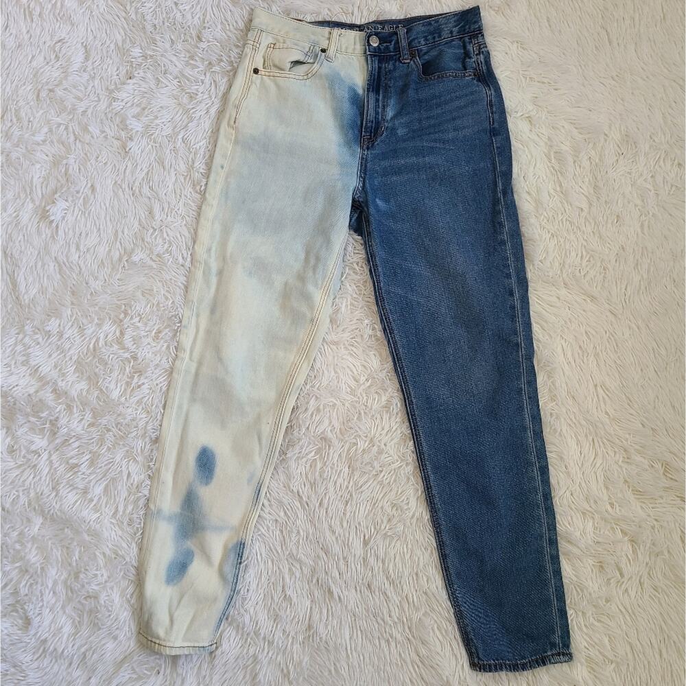 American Eagle 2 Tone High Waisted Mom Jeans Size 4